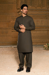 SUMMER'25 EMBROIDERED MEN KAMEEZ SHALWAR OAK
