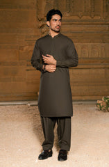 SUMMER'25 EMBROIDERED MEN KAMEEZ SHALWAR OAK