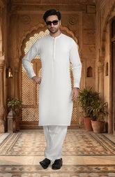 OFF WHITE 100% COTTON KAMEEZ SHALWAR