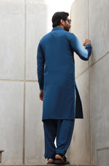 FESTIVE'23 MEN KAMEEZ SHALWAR CASUAL BLUE