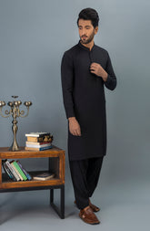 WINTER'23 MEN KAMEEZ SHALWAR CASUAL BLACK