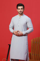 FESTIVE'23 MEN KAMEEZ SHALWAR PLAIN SLATE GREY