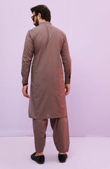 FESTIVE'23 MEN KAMEEZ SHALWAR SEMI FORMAL LIGHT BROWN