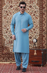 FESTIVE'23 MEN KAMEEZ SHALWAR SEMI FORMAL OCEAN BLUE