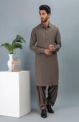 WINTER'23 MEN KAMEEZ SHALWAR CASUAL OLIVE GREEN