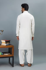 WINTER'23 MEN KAMEEZ SHALWAR CASUAL EGG WHITE