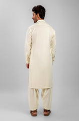 MEN KAMEEZ SHALWAR EMBROIDERED CREAM