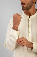 MEN KAMEEZ SHALWAR EMBROIDERED CREAM