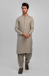 PRE WINTER'23 MEN KAMEEZ SHALWAR PLAIN WALNUT