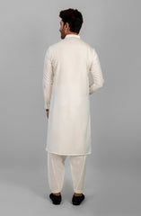 PRE WINTER'23 MEN KAMEEZ SHALWAR CASUAL MILKY WHITE
