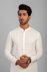PRE WINTER'23 MEN KAMEEZ SHALWAR CASUAL MILKY WHITE