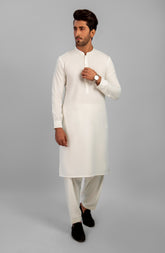 PRE WINTER'23 MEN KAMEEZ SHALWAR CASUAL MILKY WHITE