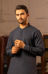 WINTER'23 MEN KAMEEZ SHALWAR PLAIN NAVY BLUE
