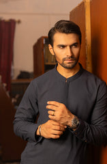 WINTER'23 MEN KAMEEZ SHALWAR PLAIN NAVY BLUE