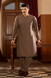 WINTER'23 MEN KAMEEZ SHALWAR PLAIN CHOCOLATE