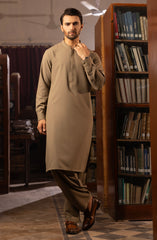 WINTER'23 MEN KAMEEZ SHALWAR CASUAL LIGHT BROWN
