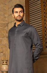 EXCLUSIVE WINTER'23 MEN KAMEEZ SHALWAR PLAIN CHARCOAL