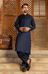 EXCLUSIVE WINTER'23 MEN KAMEEZ SHALWAR PLAIN NAVY BLUE