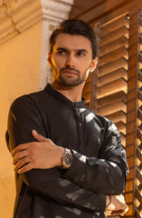 WINTER'23 MEN KAMEEZ SHALWAR SEMI FORMAL BLACK