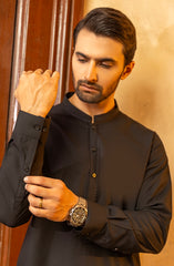 WINTER'23 MEN KAMEEZ SHALWAR SEMI FORMAL BLACK