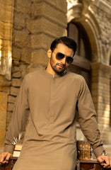 WINTER'23 MEN KAMEEZ SHALWAR PLAIN LIGHT OLIVE