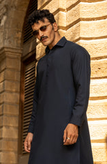 WINTER'23 MEN KAMEEZ SHALWAR PLAIN NAVY BLUE