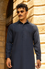 WINTER'23 MEN KAMEEZ SHALWAR PLAIN NAVY BLUE