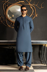 MEN KAMEEZ SHALWAR TEAL BLUE