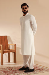 MEN KAMEEZ SHALWAR OFF WHITE