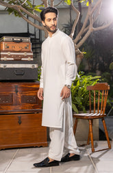 MEN KAMEEZ SHALWAR OFF WHITE