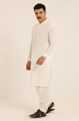 OFF WHITE COTTON KAMEEZ SHALWAR