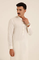 OFF WHITE COTTON KAMEEZ SHALWAR