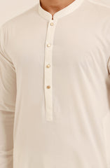 OFF WHITE COTTON KAMEEZ SHALWAR