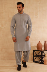 MEN KAMEEZ SHALWAR SILVER GREY