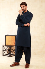 NAVY BLUE COTTON KAMEEZ SHALWAR