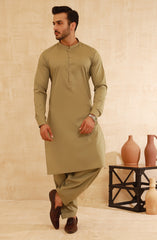 MEN KAMEEZ SHALWAR LIGHT OLIVE