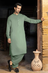 SAGE GREEN BLENDED KAMEEZ SHALWAR