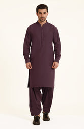 BURGUNDY BLENDED KAMEEZ SHALWAR