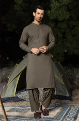 LIGHT BROWN BLENDED KAMEEZ SHALWAR