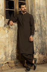 CHOCOLATE BROWN BLENDED KAMEEZ SHALWAR