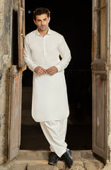 OFF WHITE BLENDED KAMEEZ SHALWAR