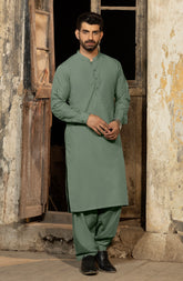SAGE GREEN BLENDED KAMEEZ SHALWAR