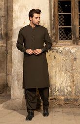 BROWN BLENDED KAMEEZ SHALWAR