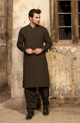 BROWN BLENDED KAMEEZ SHALWAR