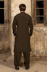 BROWN BLENDED KAMEEZ SHALWAR