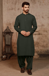 OLIVE GREEN BLENDED KAMEEZ SHALWAR