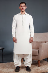 OFF WHITE BLENDED KAMEEZ SHALWAR
