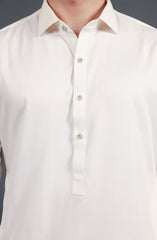 OFF WHITE BLENDED KAMEEZ SHALWAR