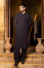 PURPLE EMBROIDERED BLENDED KAMEEZ SHALWAR