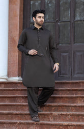 DARK-GREY BLENDED KAMEEZ SHALWAR